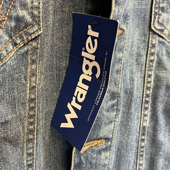 NWT WRANGLER X COLOSSEUM Oklahoma Jean Jacket Women's Large Blue Sooners OU New - Picture 3 of 16